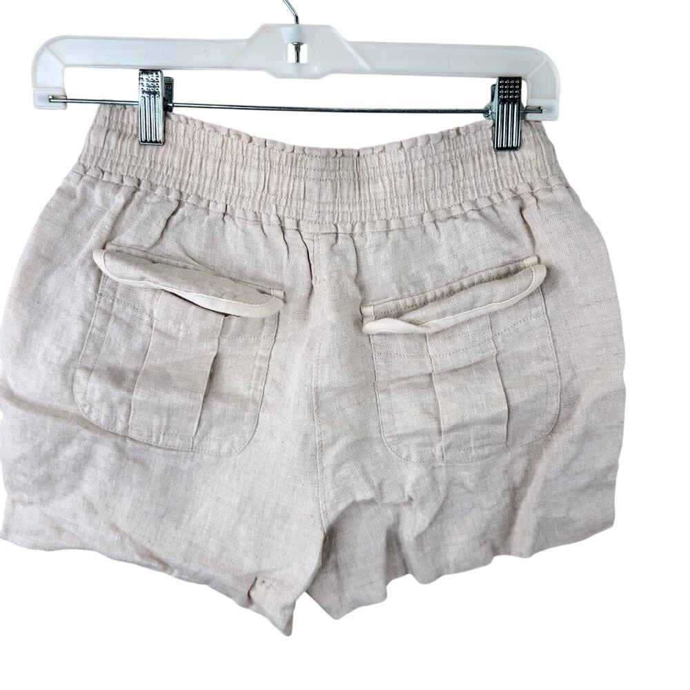 J.Crew Women's Linen Herringbone Drawstring Shorts Ivory Beach SIZE XS - Picture 4 of 6